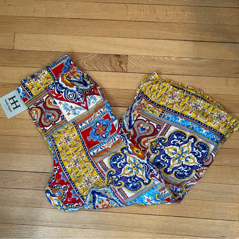 Haute Hippie Venetian Patterned Palazzo Pants NWT